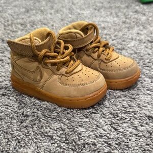 Nike Kids Air Force 1s Brown High-Top Sneakers